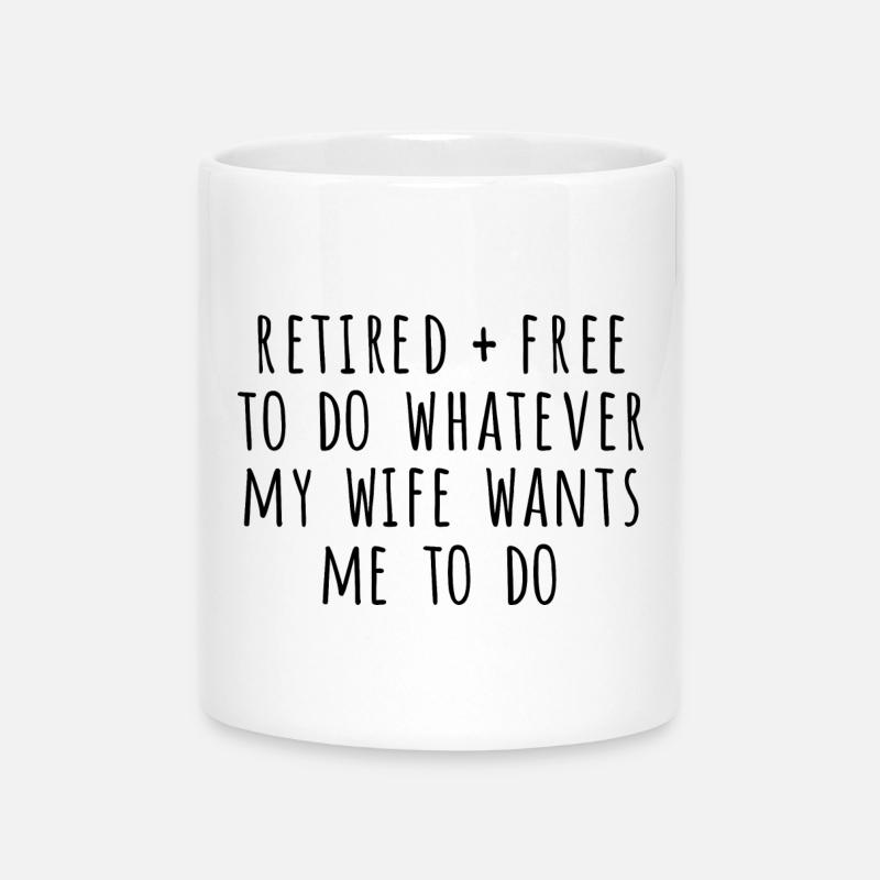 Retraité et libre - Mug avec anse en forme de cœur - blanc