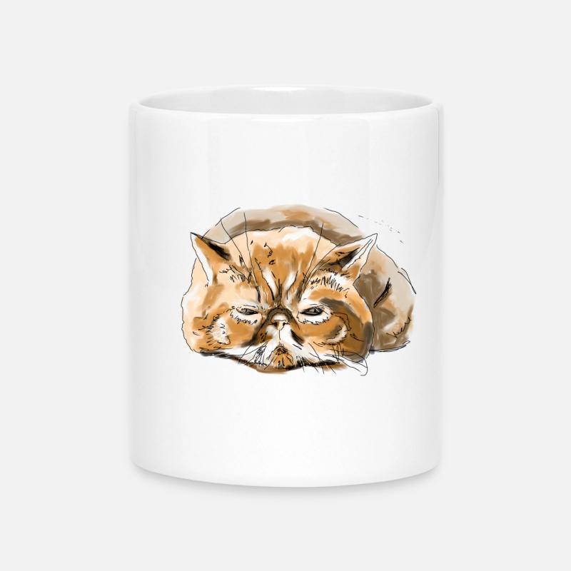 Chat persan - Mug avec anse en forme de cœur - blanc