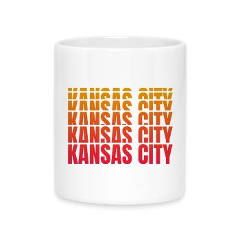 Kansas City Gradient Typo - Tasse mit Herzhenkel - Weiß - Vorne