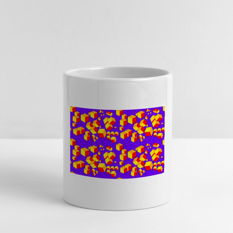 Deco pattern cube colored Mug with Heart-Shaped Handle