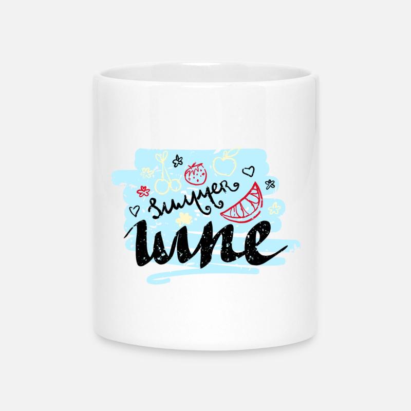 Griffonner des fruits d’été - Mug avec anse en forme de cœur - blanc