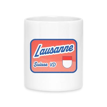 Lausanne Retro Sign Suisse VD - Mug with Heart-Shaped Handle - white - Front