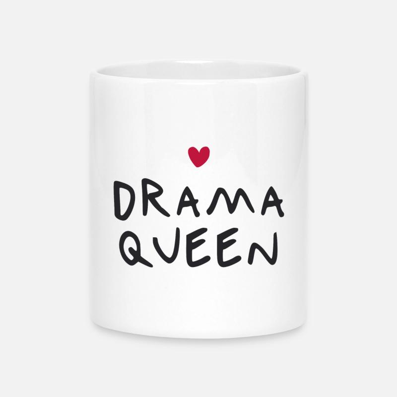Queen Drama - Mug with Heart-Shaped Handle - white