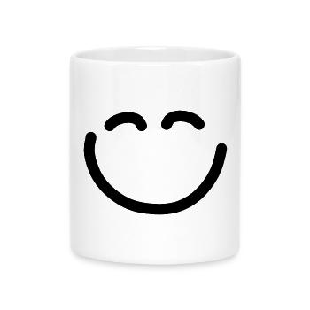 Visage heureux - Mug avec anse en forme de cœur - blanc - Devant