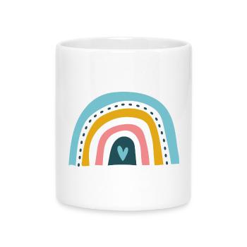 Arc-en-ciel avec cœur - Mug avec anse en forme de cœur - blanc - Devant