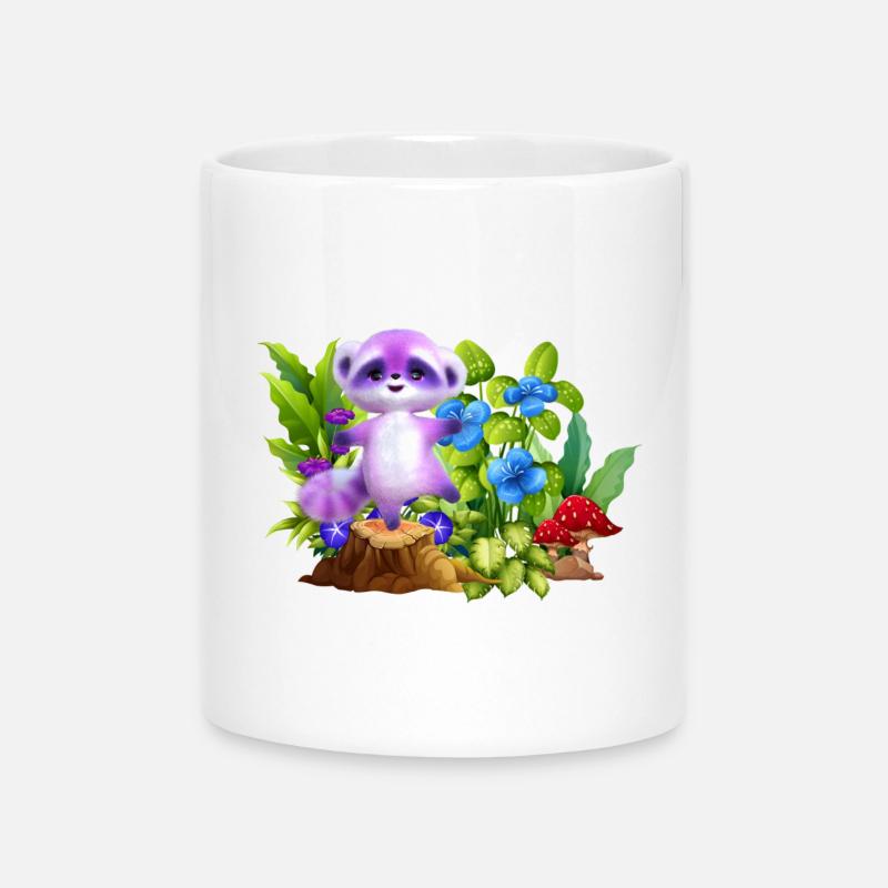 Pastel Koala in Enchanted Garden - Mug with Heart-Shaped Handle - white