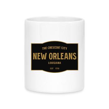 New Orleans Vintage Schild Gold - Tasse mit Herzhenkel - Weiß - Vorne