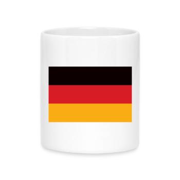Deutschland Dreifarben Flagge - Tasse mit Herzhenkel - Weiß - Vorne