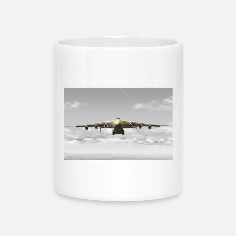 An-225 Mriya - Mug with Heart-Shaped Handle - white