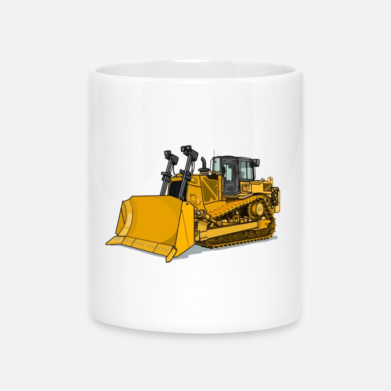 Bulldozer, Bulldozer - Mug with Heart-Shaped Handle - white