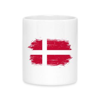 Conception du drapeau pinceau Grunge Dannebrog - Mug avec anse en forme de cœur - blanc - Devant