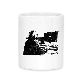 Producer Music Studio Illustration - Mug with Heart-Shaped Handle - white - Front