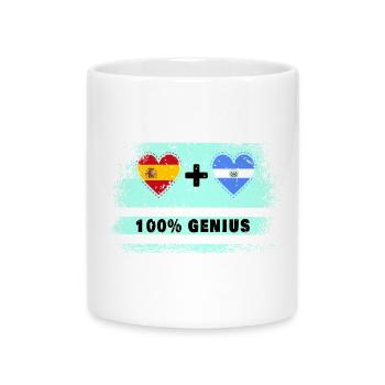 L’Espagne et le Salvador drapeaux 100 % géniaux - Mug avec anse en forme de cœur - blanc - Devant
