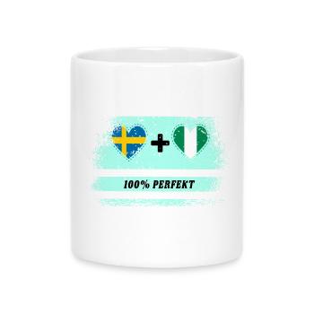 Nigeria et Suède 100% Parfait / Cadeau - Mug avec anse en forme de cœur - blanc - Devant