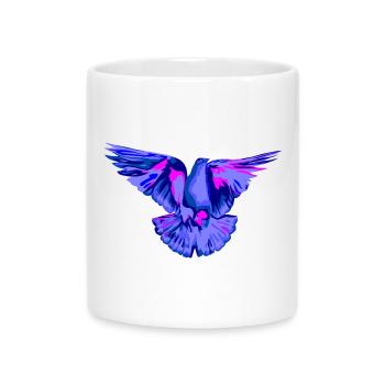 Taube blau - Tasse mit Herzhenkel - Weiß - Vorne