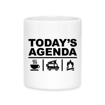 Todays Agenda - Tasse mit Herzhenkel - Weiß - Vorne