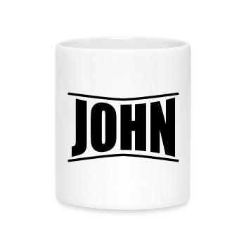 Name T-Shirt John T-Shirt Geschenkidee - Tasse mit Herzhenkel - Weiß - Vorne