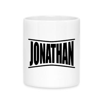 Name T-Shirt Jonathan T-Shirt Geschenkidee - Tasse mit Herzhenkel - Weiß - Vorne