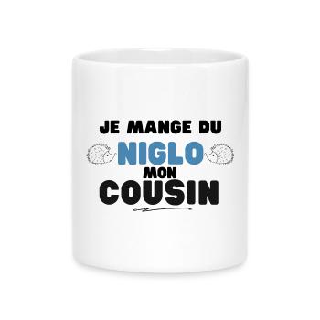 Niglo Cousin Motif Contrasté - Mug avec anse en forme de cœur - blanc - Devant