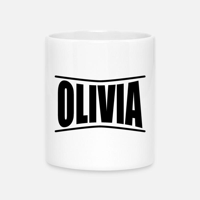 t-shirt Olivia t-shirt idée cadeau - Mug avec anse en forme de cœur - blanc