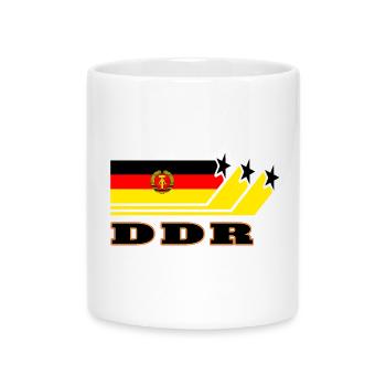 DDR Flaggen Design / Geschenk - Tasse mit Herzhenkel - Weiß - Vorne