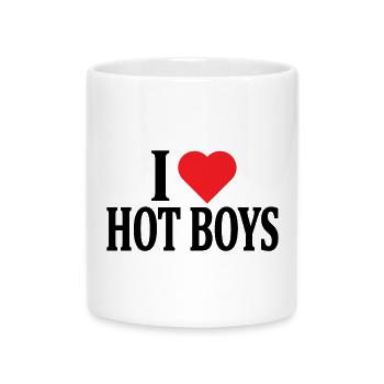 Ich liebe heiße Jungs T-Shirt Design schöne Geschenkidee - Tasse mit Herzhenkel - Weiß - Vorne