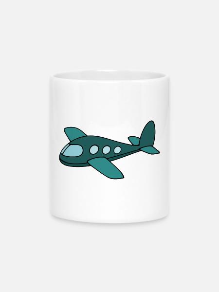 Flugzeug - Tasse mit Herzhenkel - Weiß