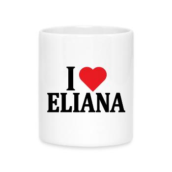 T-Shirt Ich liebe Eliana T-Shirt Geschenkidee - Tasse mit Herzhenkel - Weiß - Vorne