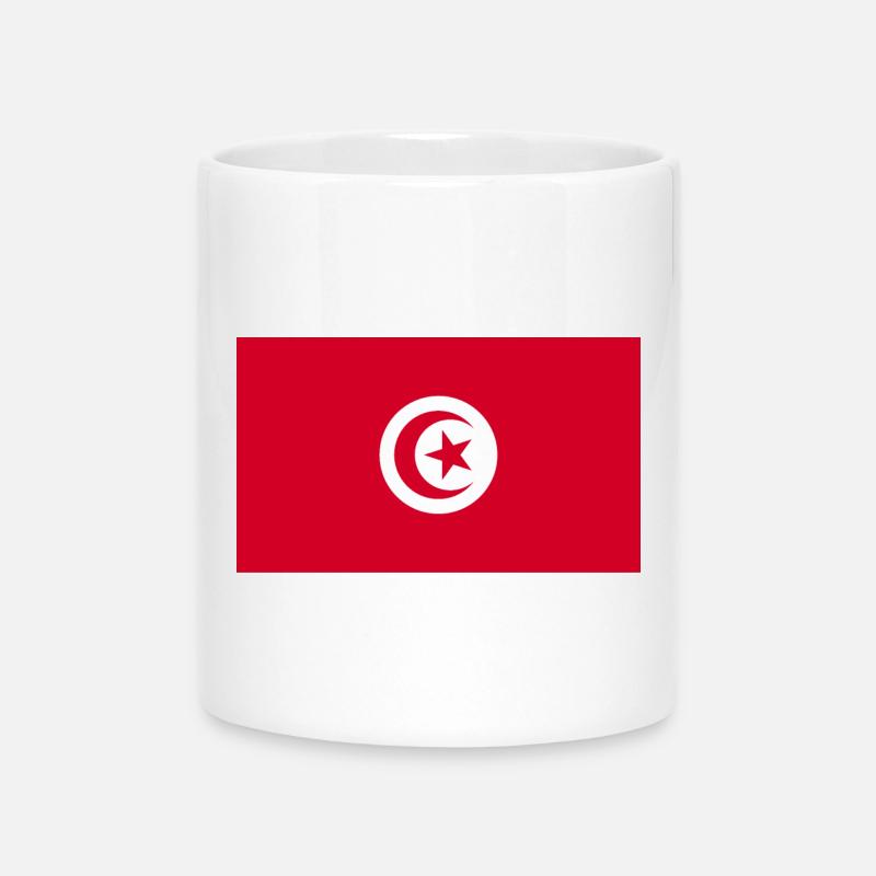 Tunisia Flag - Mug with Heart-Shaped Handle - white