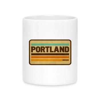 Vintage Portland Abzeichen - Tasse mit Herzhenkel - Weiß - Vorne