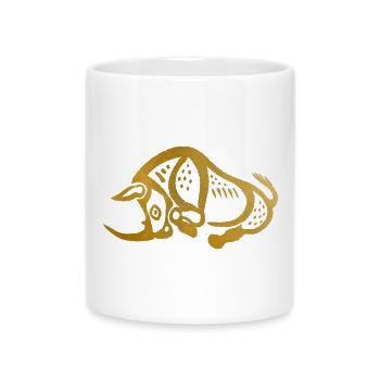 Glyphe "Nashorn" - Tasse mit Herzhenkel - Weiß - Vorne