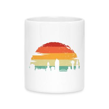 Sunset City Regenbogen-Silhouette - Tasse mit Herzhenkel - Weiß - Vorne