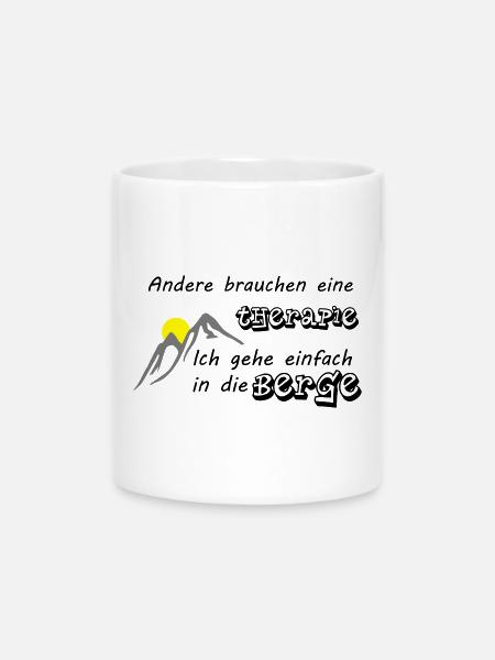 Berge Therapie - Tasse mit Herzhenkel - Weiß
