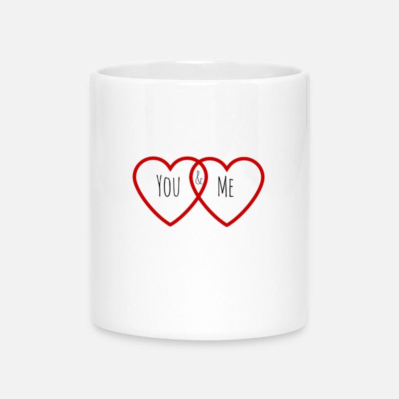Toi et moi - Mug avec anse en forme de cœur - blanc