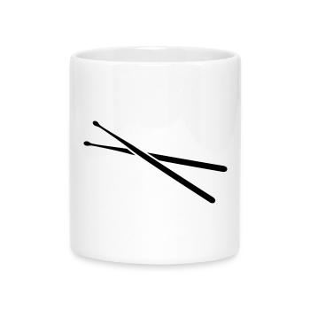 Schlagzeug - Tasse mit Herzhenkel - Weiß - Vorne
