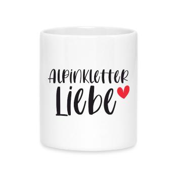Klettern Alpinklettern Alpin Liebe Berge Geschenk - Tasse mit Herzhenkel - Weiß - Vorne