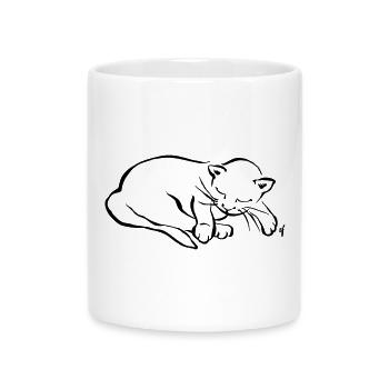Mon petit chat dort - Mug avec anse en forme de cœur - blanc - Devant