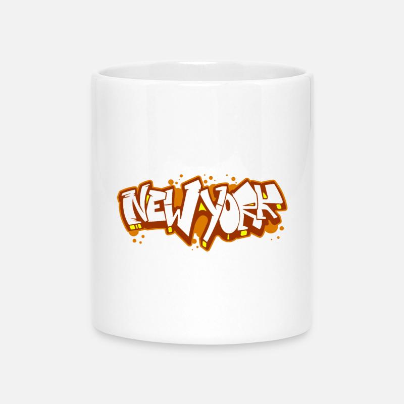 New York Horizontal Graffiti 4 - Mug with Heart-Shaped Handle - white