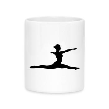 Gymnastik Mädchen - Tasse mit Herzhenkel - Weiß - Vorne