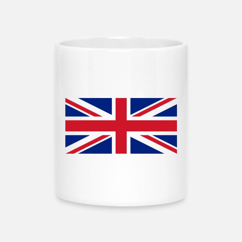 Union Jack - Mug with Heart-Shaped Handle - white
