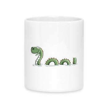 Lustiges Seeungeheuer - Monster - Nessie - Comic - Tasse mit Herzhenkel - Weiß - Vorne