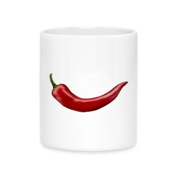 Red Chili Pepper Design T-Shirt Geschenk-Idee Cool - Tasse mit Herzhenkel - Weiß - Vorne