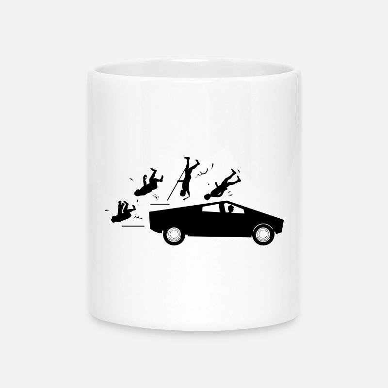 evolution accident tesla cybertruck by musk - Mug with Heart-Shaped Handle - white