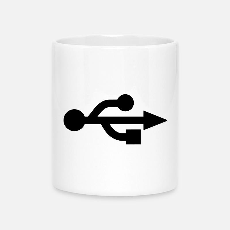 USB Logo - Nerd - Geek - Mug avec anse en forme de cœur - blanc