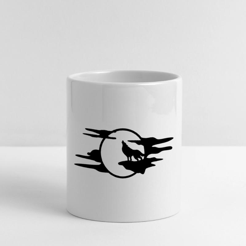 Der schwarze Wolf Tasse mit Herzhenkel