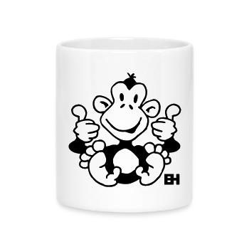 Singe - Mug avec anse en forme de cœur - blanc - Devant