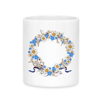 Gentian Edelweiss wreath - Mug with Heart-Shaped Handle - white - Front