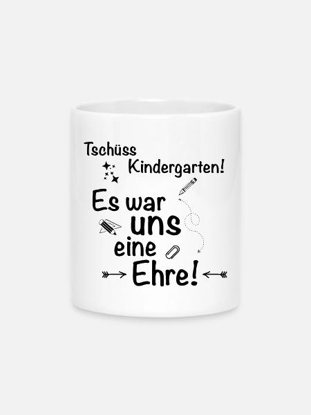 Tschüss Kindergarten... - Tasse mit Herzhenkel - Weiß