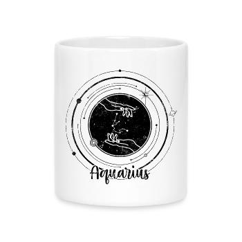 Aquarius Zodiac - Mug with Heart-Shaped Handle - white - Front