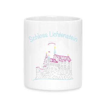 Schloss Lichtenstein, Märchenschloss, Deutschland - Tasse mit Herzhenkel - Weiß - Vorne